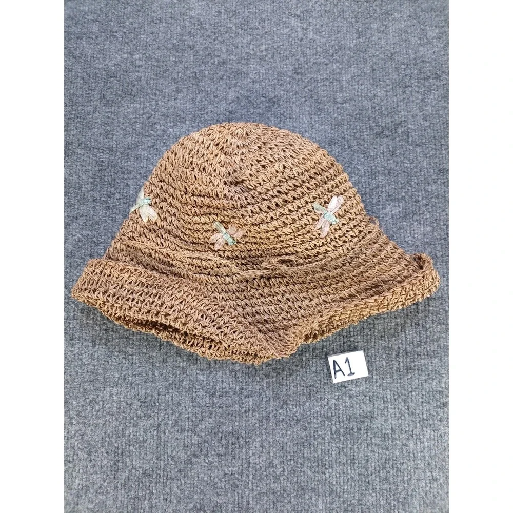 Vintage 1997 Disney Store Winnie the Pooh Straw Sun Hat Dragonfly Natural Fiber